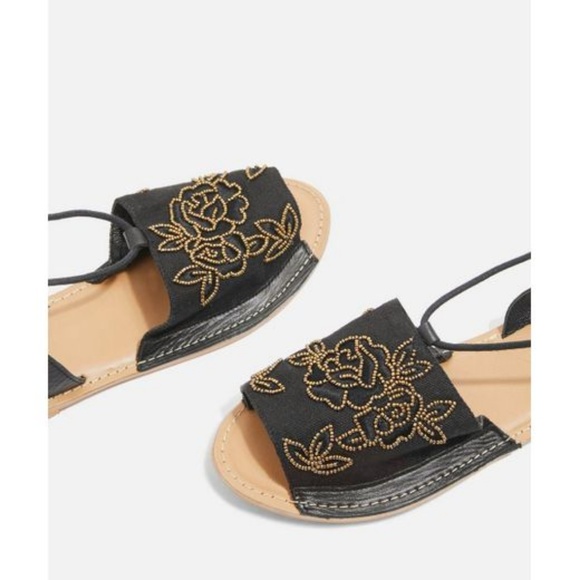 NWT Topshop Wrap Around Embroidered Sandal - Picture 3 of 6